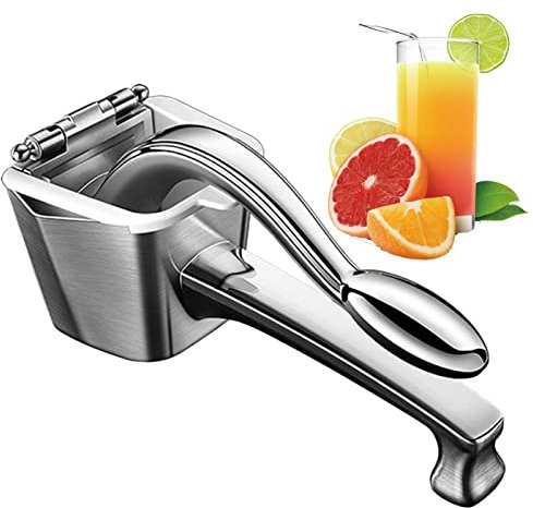 Exprimidor de Limones de Acero Inoxidable, 600 ml, exprimidor de Mano, Lima, cítricos, exprimidor de Naranjas | Exprimidor de Mano Robusto y Inoxidable con Mango extraíble para cítricos,