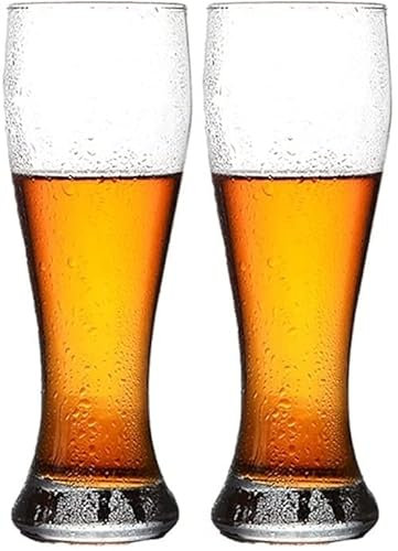 OLOTU Beer Glass 2 Packs of Japanese Beer Glasses Household Large Draft Beer Mugs European Style Beer Cup Waist Cups Christmas Beer Gifts for Men Multifunction
