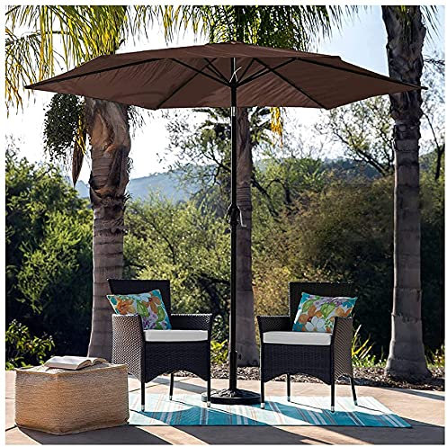 VIROYA Parasol de Plage UV50+ Grands parasols de marché extérieurs, parasols de Table de Jardin avec manivelles, parasols durables et résistants à la décoloration, pour terrasses, Jardins, pelouses à