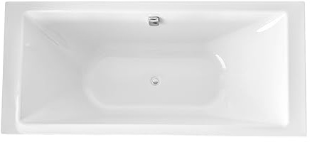 ECOLAM Badewanne TAMI 200x90 Wanne für 2 Acryl Rechteck Ablauf Füße Silikon | Mittelablauf ideal für Zwei Doppelbadewanne direkt vom Hersteller Top Qualität echtes Sanitäracryl modern