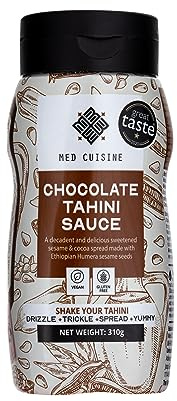 Med Cuisine Chocolate Tahini Spread - Vegan Sesame Paste with Cocoa Powder - Vegan 100% Natural Tahini - Ground Toasted Sesame Seeds - Gluten-Free - Keto and Paleo Friendly – Superfood Spread 310g