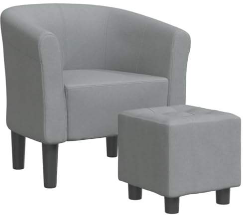 vidaXL Chaise Cabriolet avec Repose-Pied Gris Clair Tissu