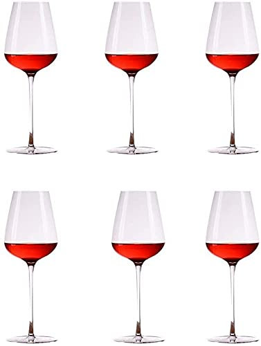 QUNINE Kelche Weingläser Mundgeblasene Rotweingläser Premium-Kristallglas Klarer Weinbecher Tolle Geschenkverpackung Stielgläser (Größe: 2) (Rot, Weiß 6)