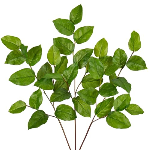 Arborus 3 Stück Kunstzweige 81 cm Künstlicher Zweig für Bodenvase Grün Kunstpflanzen Zweige Künstliche Sabahblätter Äste und Zweige Deko Dekozweige für Vase Tisch Regal Zimmer Deko