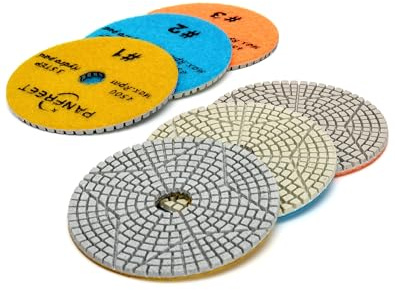 PANFREET 3 Step 4 Inch Diamond Polishing Pads,Granite Polishing Pads for Granite Quartz Marble Concrete Terrazzo