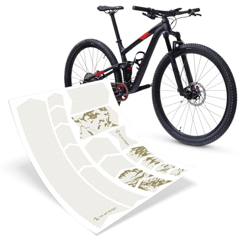 Riesel Design - Tape3000 Fahrrad Schutzfolie für MTB & E-MTB, extra stark | stylische Rahmenschutzfolie in vielen Designs für Ober, Unter - und Sitzrohr, selbstklebend, für Carbonrahmen geeignet