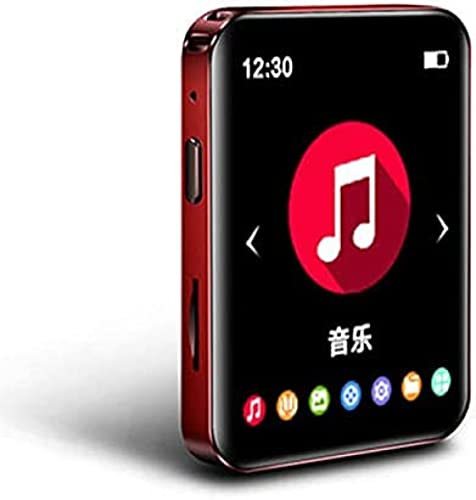 Lecteur Portable MP3/MP4 avec Bluetooth 5.0 – Lecteur de Musique pour Haut-Parleur intégré avec écran HD de 1,8, Radio FM, enregistreur Vocal, Rouge, 8 Go