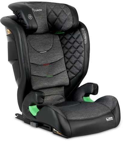 Nukido Kindersitz Kinderautositz 15 Bis 36 kg Autositz Für Kinder 4 Bis 12 Jahren ISOFIX Kopfstützenverstellung Neigungsverstellung Louis (Dunkelgrau)