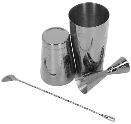 Juego de mezclador de bebidas con coctelera de Martini, juego de coctelera profesional Boston, juego de coctelera Boston multifuncional de acero inoxidable 304 con estampado (Type 2)