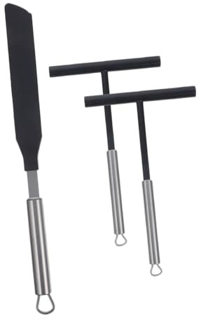 OKUMEYR 1juego Esparcidor De Crepes Inoxidable y Espátula De Herramientas Para Pancakes Diseño Ergonómico y Duradero Para Cocinas De Hogar