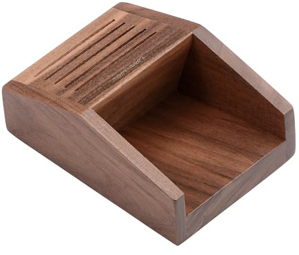 Normcore Espresso Filter Holder and Organizer, Holds 5 Puck Screens, Compact Countertop Storage for Paper Filters and Diffuser Screens, Genuine American Walnut Wood