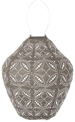 LUMIZ Solarlaterne - für Außen - Mandela - Krug - Gartenbeleuchtung - Solarlampen - Gartendeko - 30cm - Taupe