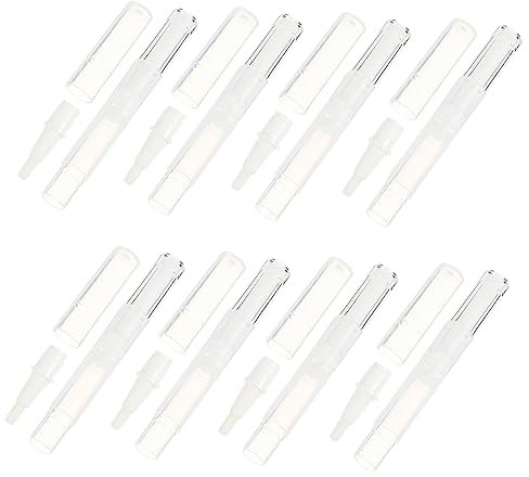 BATHVEVE 10pezzi Penne Rotative Trasparenti Per Unghie Contenitori Vuoti Pennello Per Cosmetici Applicatori Per Lip Gloss e Oli Essenziali