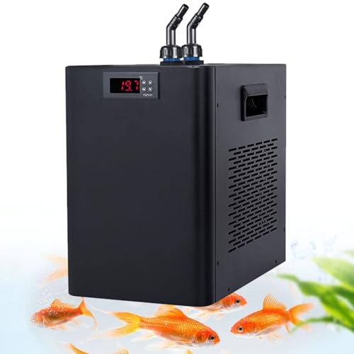 Acuario Enfriador de Agua hidropónico de 42 galones, 1/10 HP, de inmersión fría de 160 l para peceras y arrecifes de Coral, con Potente función de circulación y Temperatura Constante.