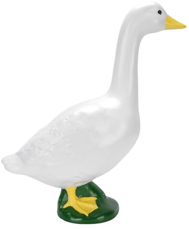 SIXRUN Grande Statue D'oie Blanche Jardin Décor de Jardin Décor une Résine Extérieure en Résine Réaliste pour la Terrasse du Jardin avec des Tenues de Saison Festes