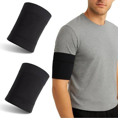 DIFLAX 2 Pezzi Fascia Braccio Sensore Diabete, Fascia Protettiva Sensor, Fascia per Sensori, Fascia Universale, Per Libre1/2/3, G6/G7, GCM Sensoren, Durante lo Sport, il Nuoto(Nero M)