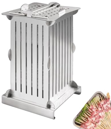 Outil de brochette en acier inoxydable, 49 trous pour brochettes de viande uniformément finies, amovible et facile à nettoyer pour les restaurants et les barbecues