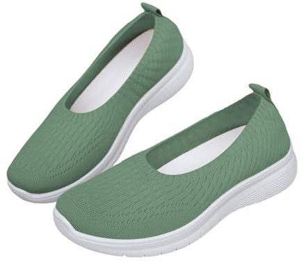 Scarpe da ballerina, da donna, con suola morbida, piatti, antiscivolo, leggere, traspiranti, eleganti da balletto, con fondo spesso, elasticizzate