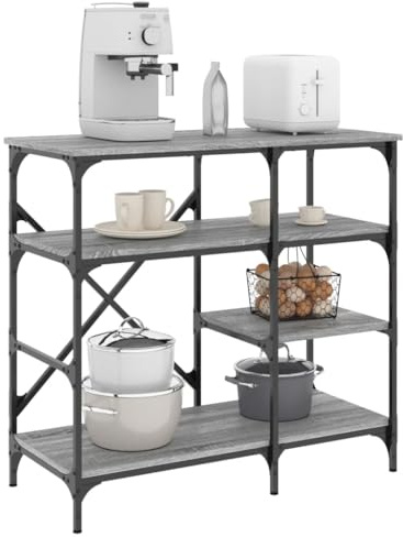 Baker's Rack - Kitchen Storage Shelf, Adjustable Stylish Étagère for Dining Room, Living Room, Rustic Home Decor, Space-Saving Solution