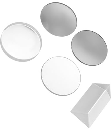 ULTECHNOVO 5 Stück Teiliges Optisches Linsenset aus Transparentem Kratzfestem Glas für Physikunterricht Konkav-konvexe Linsen mit Geringer Verzerrung Langlebig und Vielseitig für Mikroskope