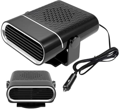 Riscaldatore portatile per auto – Ventilatore sbrinatore elettrico 12V, Dispositivo di riscaldamento rapido e disappannamento, Ventilatore regolabile per aria calda | Aiuto per lo sbrinamento del