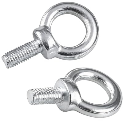 MOUMOUTEN 2 Unidades Tornillos de Ojo de Acero Galvanizado M12x60mm | Para Uso en Interiores y Exteriores, para Elevación, Suspensión y Elevación