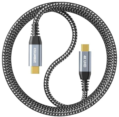 Cable USB-C a USB-C 20Gbps, USB 3.2 Gen 2x2, salida de video 4K@60Hz, carga rápida PD 100W, Cable USB C para pantalla. Compatible con iPhone 17/16, MacBook, Studio Display, monitor portátil. 1M