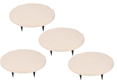 Alomejor Utomhustrampstenar Av Polypropenharts med Markstolpar, Runda Stegstenar för Trädgårdsstig, 4,6 Kg (Beige)