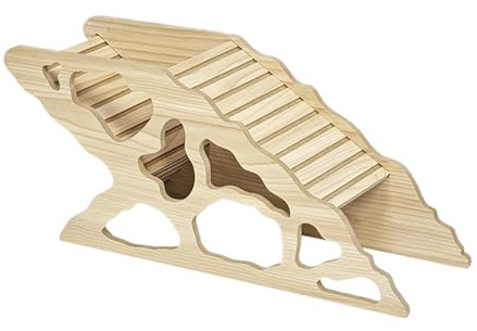 F Fityle Hamster Maison en Bois MDF pour Habitat de Rongeur avec Cachette Lavable Accessoire de Cage Jouet D'Exploration et d'escalade Adaptée Aux Petits, Style C