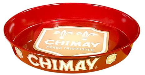 Chimay Plateau de Service Officiel Bière, Plateau Anti-Dérapant Rouge pour Verres, Accessoire Bar et Barman