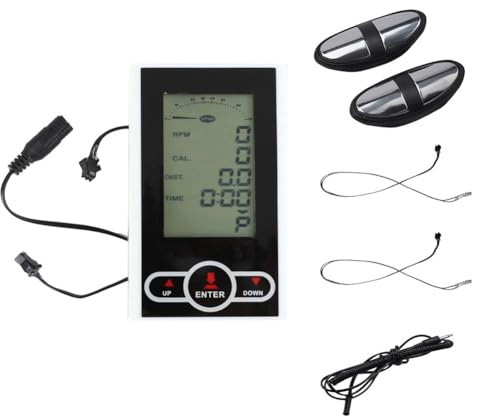 Vibsky Heimtrainer Monitor Tachometer mit Herzfrequenzsensor für stationäre Fahrräder und Ellipsentrainer weiß