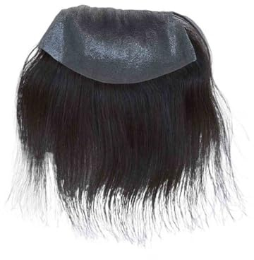 Kurze Perücke für Männer Haaransatz-Toupet for Männer, Echthaar, PU-Hautbasis, D-Stil, frontaler Haaransatz, Haarteile Abdeckung Kahler Stellen