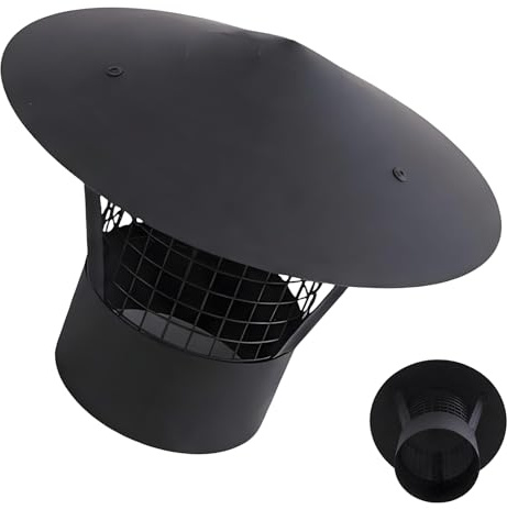 12.5 13.5 15.3 20cm Comignolo Canna Fumaria in Acciaio Inox 304, Comignolo Antivento per Stufa Pellet, Cappello Camino Antipioggia per Canna Fumaria, Tappo di Sfiato per Tetto(200mm/7.9in)