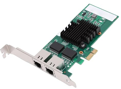 Plyisty Scheda di Rete Ethernet PCI Express Doppia Porta RJ45 1000 Mbps Controller 82571 Adattatore LAN PCIe Ethernet Compatibile con Scheda Gigabit PCI Express X8, X16