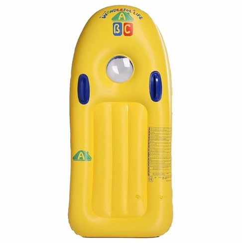 Body Board – Aufblasbarer Schwimmer für Kinder | Surfbrett aus PVC mit Griffen, Poolspielzeug für Wasserspiele, Zubehör für Rutsche am See am Meer, Design mit Durev Auftrieb