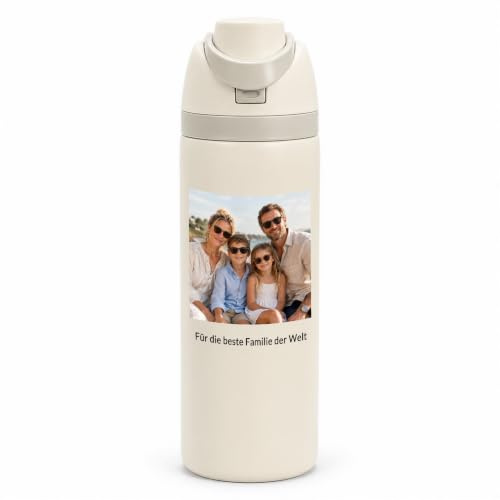 loongway Thermosflasche Personalisiert Foto,Name 560ml Geburtstagsgeschenk | Langlebiges Edelstahlmaterial,Ideal für Outdoor-Aktivitäten, Fitness, Pendeln und Reisen,Geschenk für Freunde