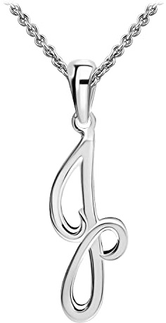 SEA OF ICE J Necklace Initial Alphabet Letter Pendant Necklace Sterling Silver Necklace for Women