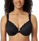 DELIMIRA Women's Front Fastening Bras Unlined Lace Plus Size Support Underwire Black 42B