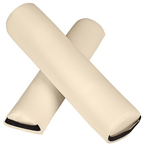tectake® Conjunto Cojín Cilíndrico Masajes, Almohada Lumbar Ergonómica, Ideal para Fisioterapia, Rodillo Masaje Muscular, Foam Roller, Accesorio de Camilla Masaje, Cojin Masajes - Beige