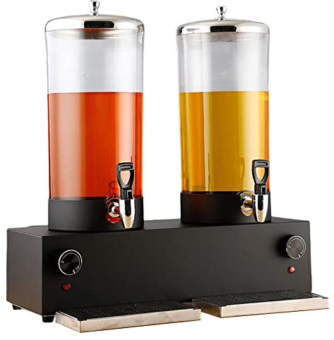 MNSSRN Seau Isolant Chauffé Électriquement pour Buffet, Chauffe - Café Au Lait Transparent À Double Seau, Distributeur De Boissons Chaudes avec Couvercle