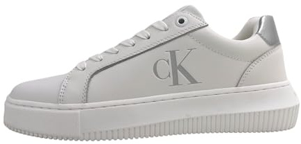 Calvin Klein Dam Chunky Cupsole snörning LTH Yw0yw01687 sneakers, Blå ljus vit silver, 40 EU