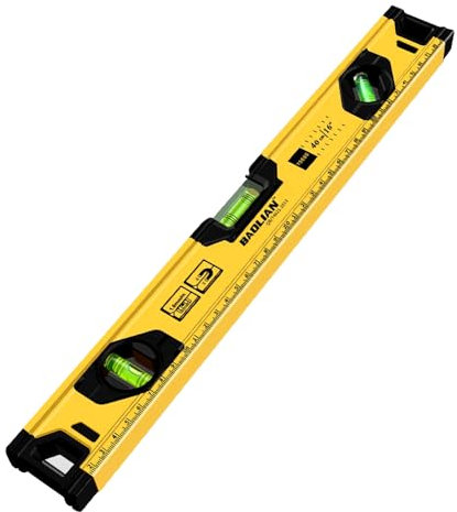 XEERUN Spirit Level,Aluminium Alloy Spirit Level 400 mm/16 Inch Shock Proof Torpedo Level, Level Tool,with Magnetic Base and 3 Bubble 45°,90°,180°-Yellow