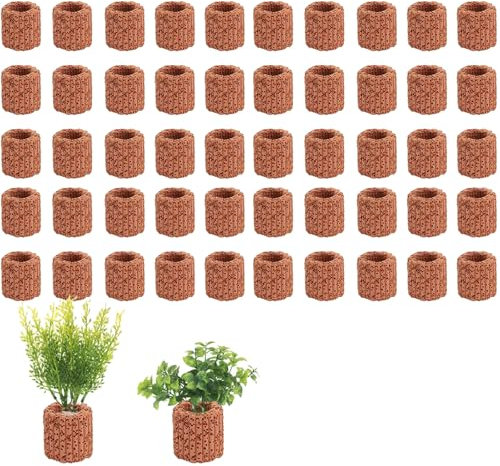Eterspr 50 Pieza Plantas Acuáticas Anillos, Cerámica de Acuario, Plantas de Agua Anillo, para Mantener Todo Tipo de Plantas Acuáticas y Plantas en el Acuario
