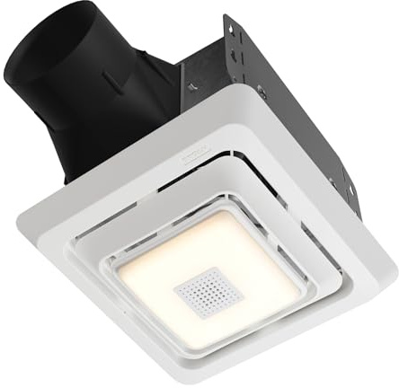 Broan-NuTone® Roomside Series Bluetooth Speaker Bathroom Exhaust Fan with LED Light, 70 CFM 2 Sones, ENERGY STAR