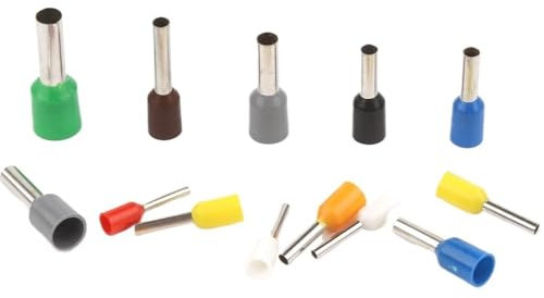 PAKMEZ 100PCS VE Tube Insulated Crimping Terminal E1006 E1008 E1010 E1012 for 1.0mm2 AWG18 Cable Cord end Terminals Wire Connector(Green,E1010)