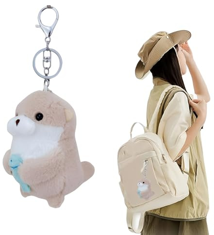 GGUFAY Llavero nutria Plush Keyring Lindo Llavero De Peluche Colgante Peluche Llavero