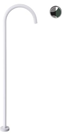 Grifo de Pie para Bañera Exenta, Cuello de Cuello de Cisne Plegable Grifo de Baño Independiente,Blanco