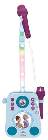 Lexibook Disney Frozen Die Eiskönigin ELSA Beleuchteter Lautsprecher mit 2 Mikrofonen, Demo-Songs, MP3-Stecker, blau/violett, K140FZLXB