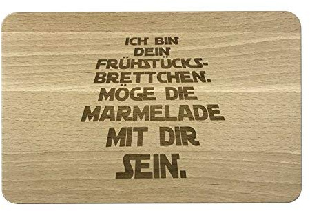 Das Frühstücksbrett aus Buche Holz - ...möge die Marmelade mit dir sein.