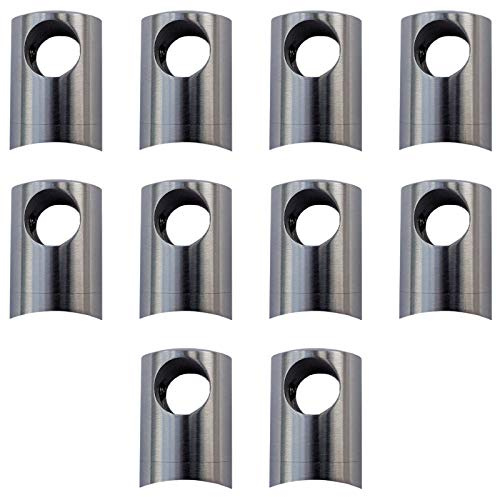 SOTOOLS 10 x Querstabhalter, Edelstahl, Ø 22 mm, 12 mm Rundstäbe | Stab-, Reling- und Traversenhalter für Rundstäbe.